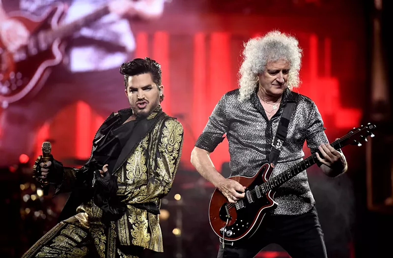 Image: Adam Lambert (left) and Brian May will front Queen for two shows at the American Airlines Center.