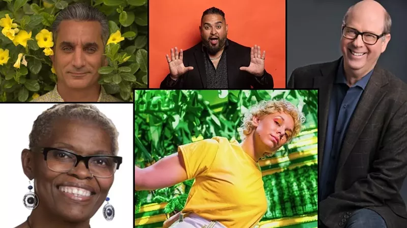 Image: (from top left to bottom) Comedians Bassem Youssef and George "Redd Speaks" Rojas, actor Stephen Tobolowsky, Afiya Center executive director Marsha Jones and artist Molly Sydor said things this past year that you should hear, uh read.