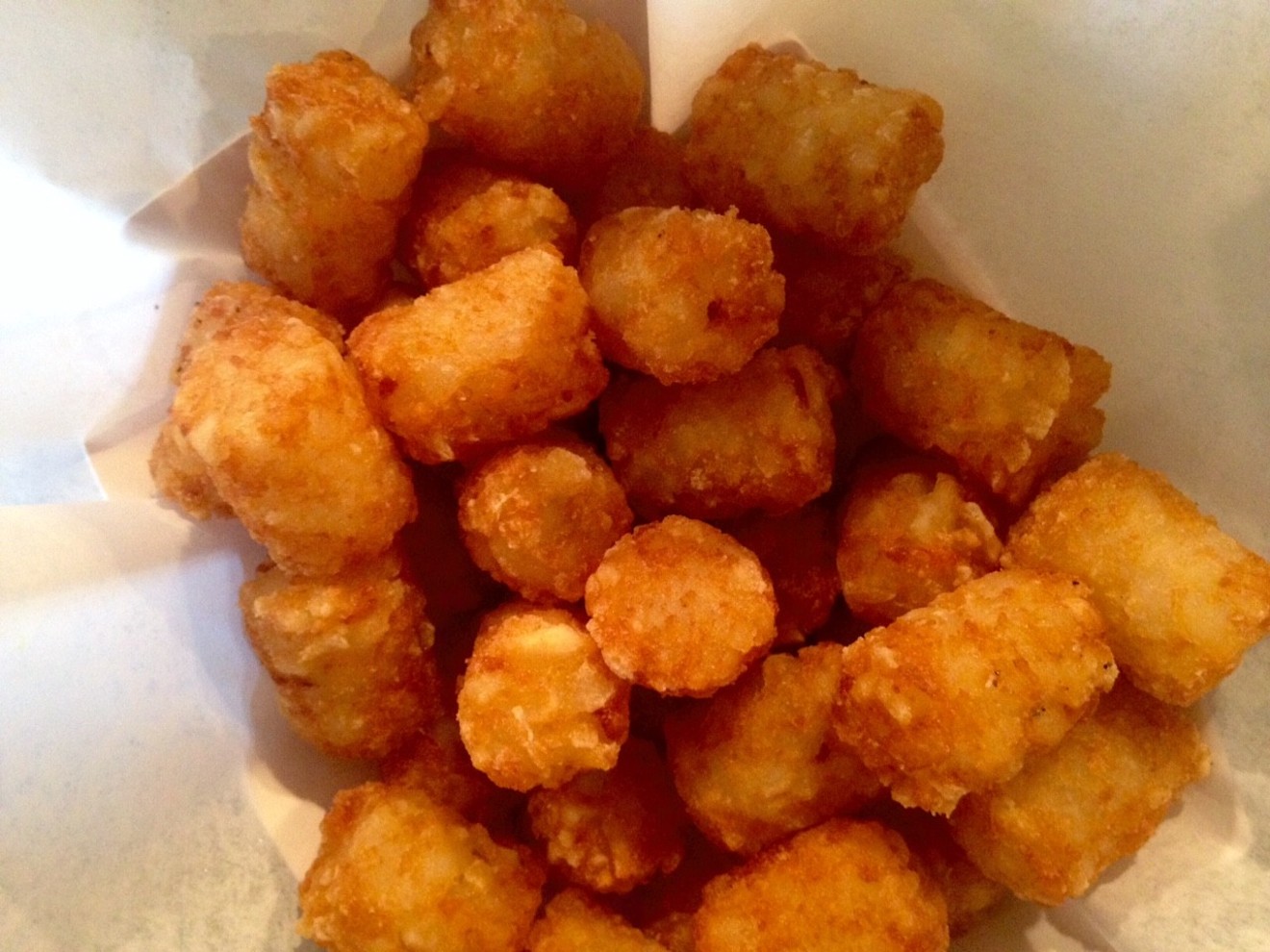Please don't let anyone I love see me eat the tater tots at Maple and Motor ($2.70).