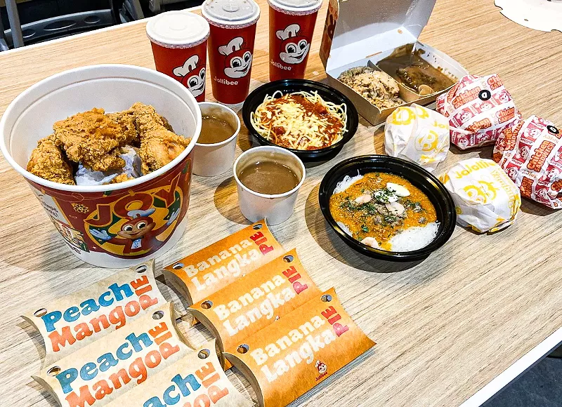 Image: The full spread (just about) at Jollibee.