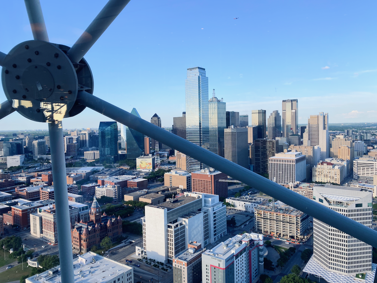 The view from Reunion Tower is beautiful to some, terrifying to others.