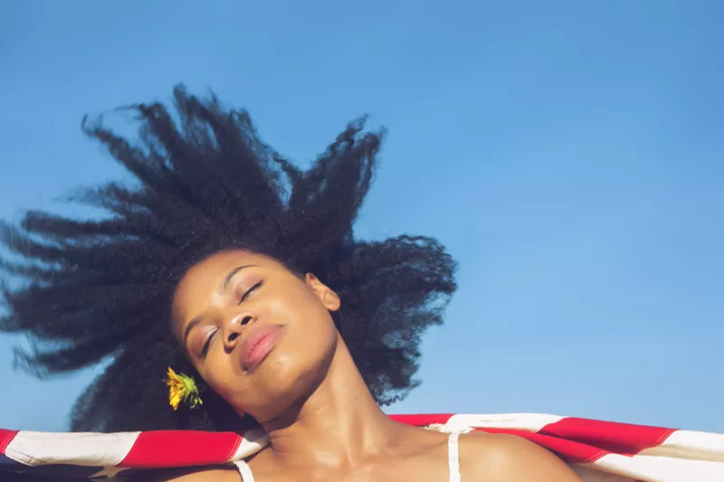 Image: Tiana Kaye Johnson in Hair at Dallas Theater Center.