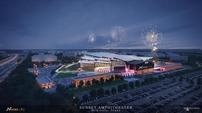 A rendering shows what the Sunset Amphitheatre in McKinney may look like when it opens in 2026.