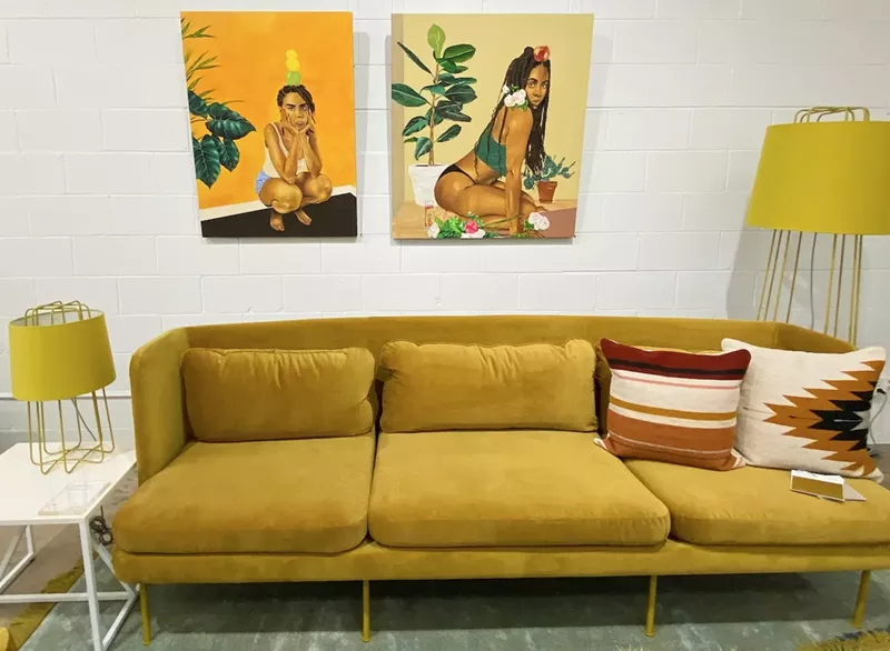 Image: Two pieces by local artist Ari Brielle titled "Altar" at {neigbhorhood}.