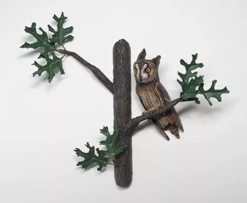 Image: Kathy Boortz's sculptures are made with materials she finds on her walks.