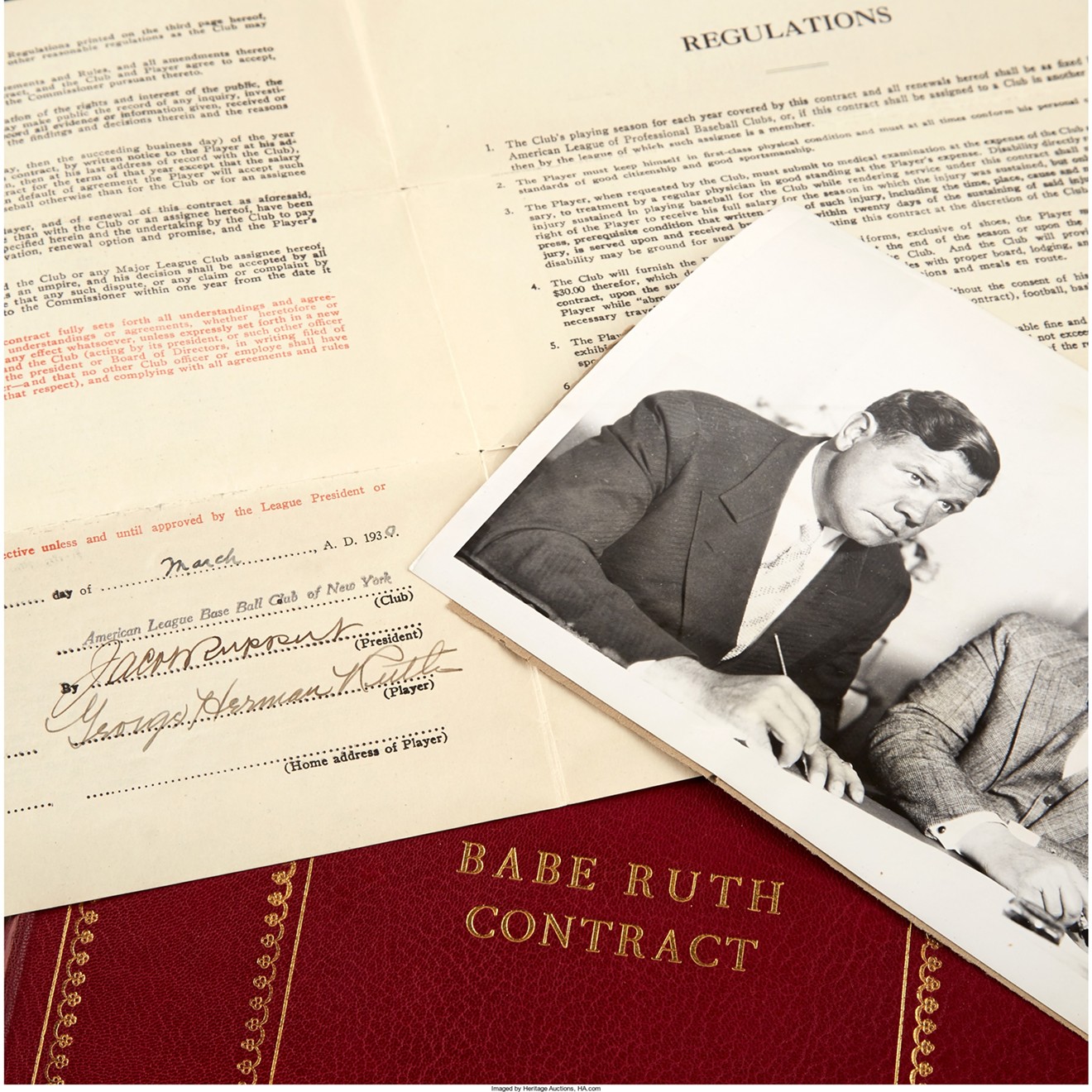 The estimated worth of Babe Ruth's 1930-1931 New York Yankees contract is half a million dollars.