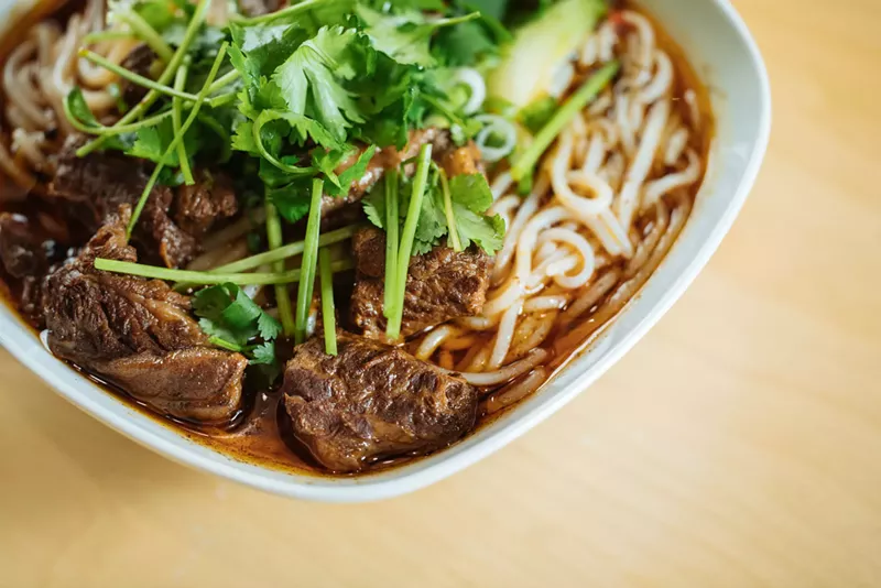 Image: Spicy beef noodle soup at Big Claw in Plano.