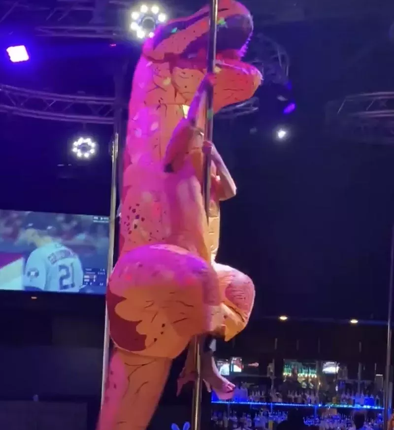 Image: An all-nude dinosaur lap danced its way into our hearts this past weekend.