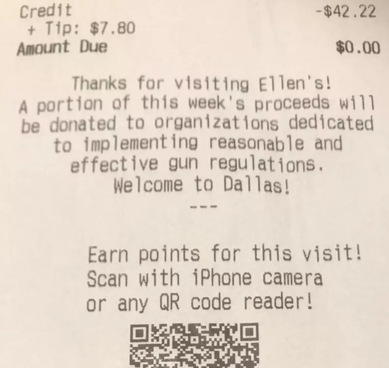 Image: The owner of Ellen's restaurant in the West End has a message for NRA conference attendees eating at his restaurant this weekend.