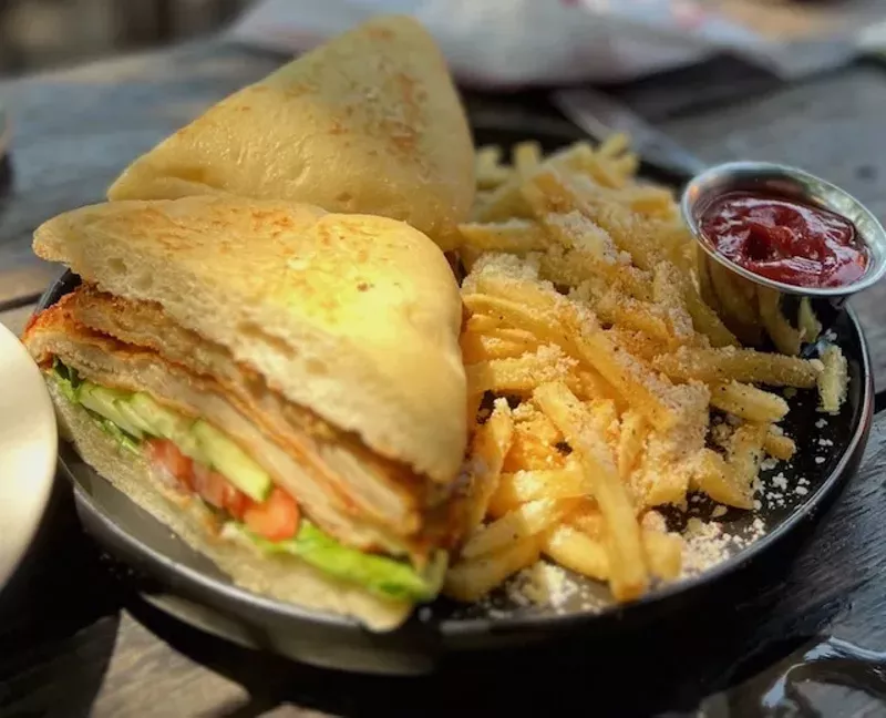 Image: The Schwarzenegger Sandwich at Armoury D.E. is easier to eat than to spell.