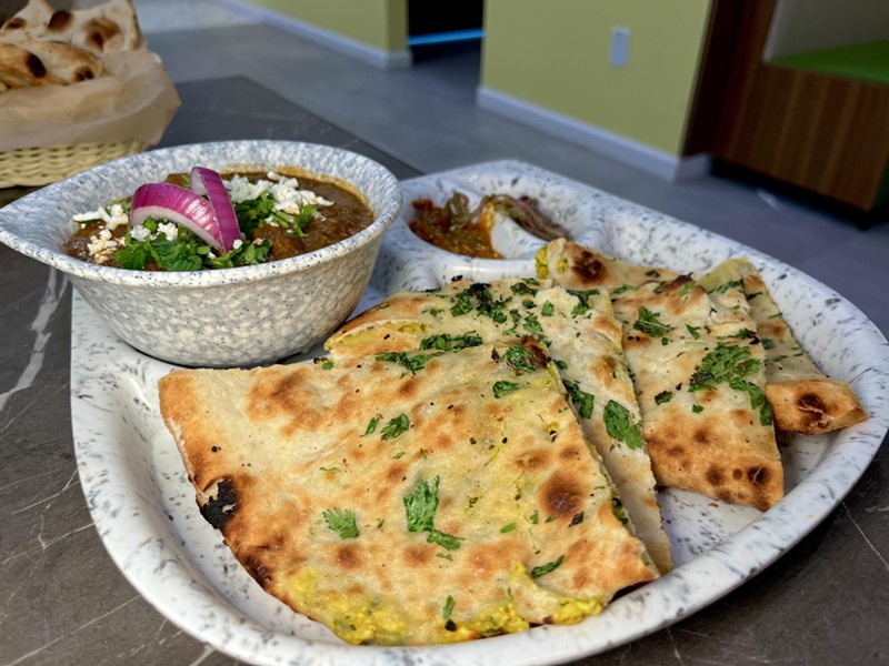 The amritsari kulcha chole is one of the shop's most popular dishes.