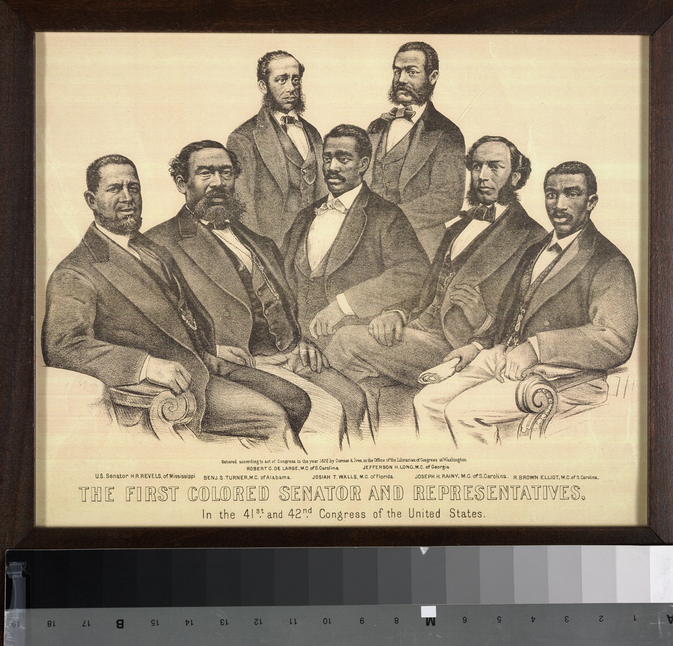 A portrait of the first African Americans in the U.S. Senate and House of Representatives is one of the artifacts on display at The Kinsey African American Art and History Collection, which runs until March 2020.