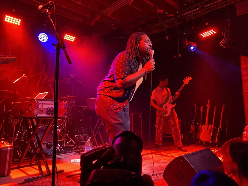 Image: Soul Glo's Pierce Jordan on stage at Tulips in Fort Worth