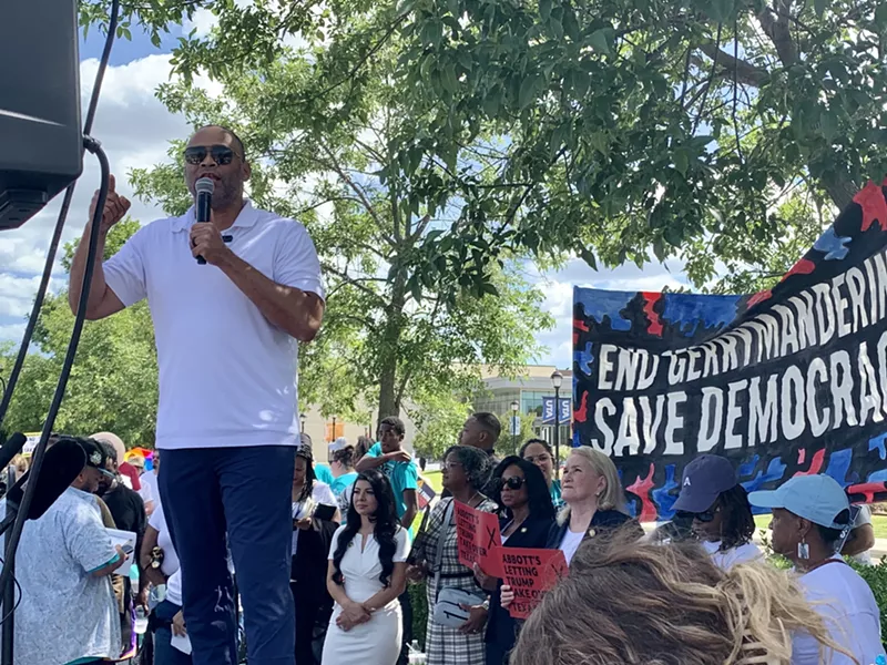 Image: Ahead of the redistricting hearing, Congressman Marc Veasey called President Donald Trump "a power hungry, corrupt creature."