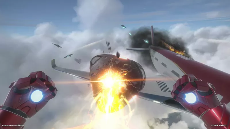 Image: Shoot some bad guy's expensive stuff out of the sky by stepping into Tony Stark's heavily reinforced shoes in the upcoming PlayStation VR game Iron Man VR.