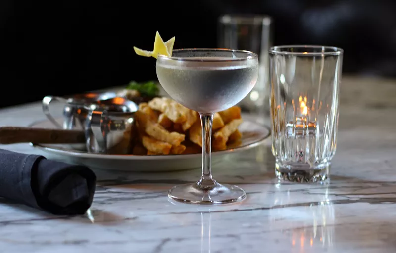 Image: A martini and dinner at Bowen House.