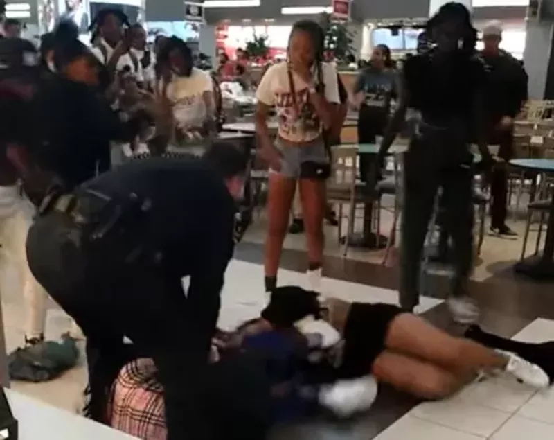 Image: Arlington Police broke up a vicious fight between at least two women at The Parks Mall at Arlington on Saturday evening.