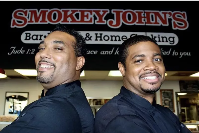 Image: Smokey John's BBQ owners Juan (left) and Brent Reaves.
