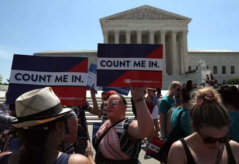 Image: Activists gathered at the U.S. Supreme Court last year ahead of an anticipated decision regarding the use of a citizenship question on the 2020 census.