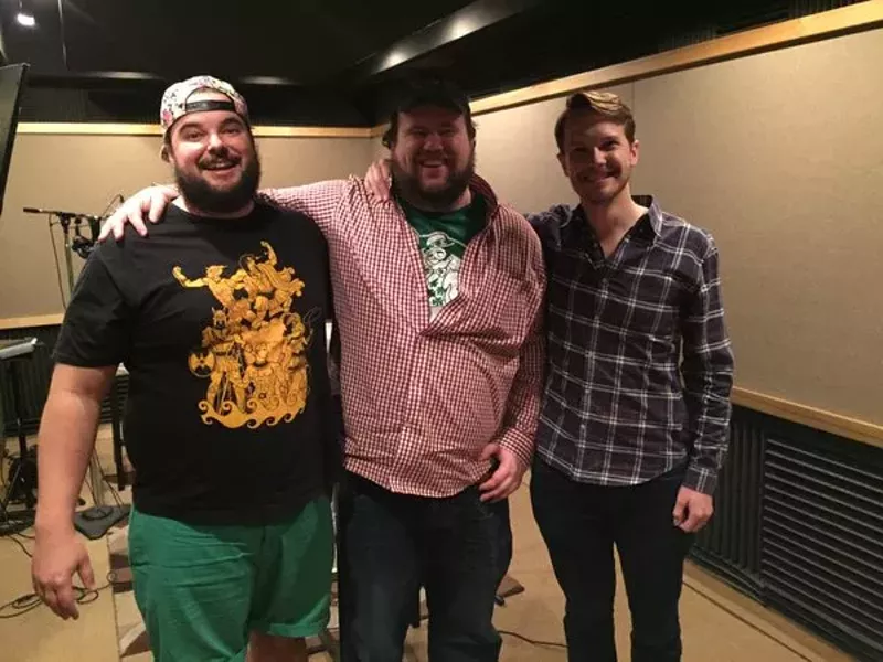 Image: From left: Jon Gabrus, Mike Mitchell, Nick Wiger