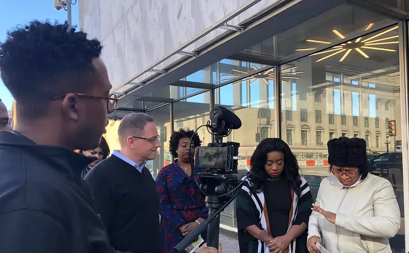 Image: An Op-Ed Sparks a Tiny Protest in Front of The Dallas Morning News