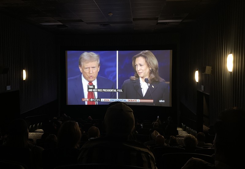 The candidates' facial expressions were even funnier when displayed on the massive movie theater screen.