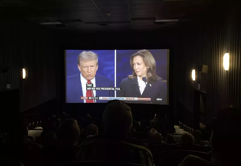 Image: The candidates' facial expressions were even funnier when displayed on the massive movie theater screen.