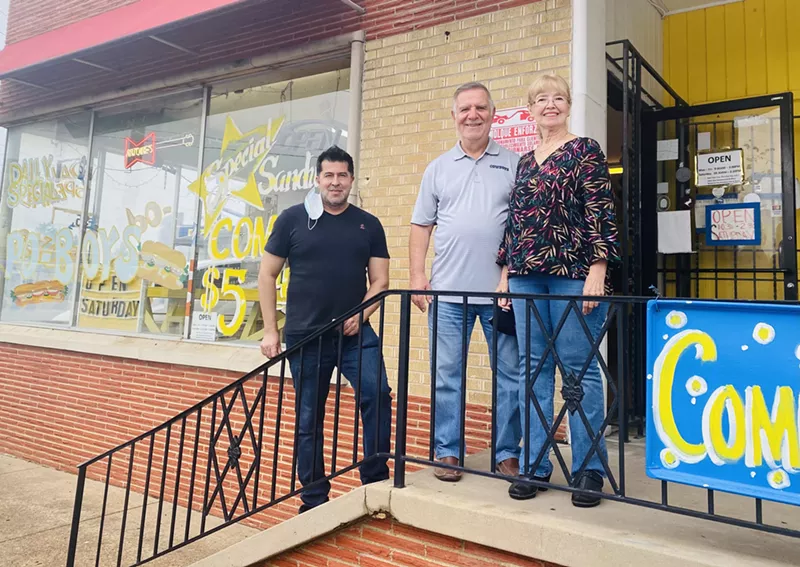 Image: Mario Chavez, left, has worked at Antoine's for more than 20 years, helping owners Sam and Maria Ayoub (center and right) make some of the best po-boys in the city.