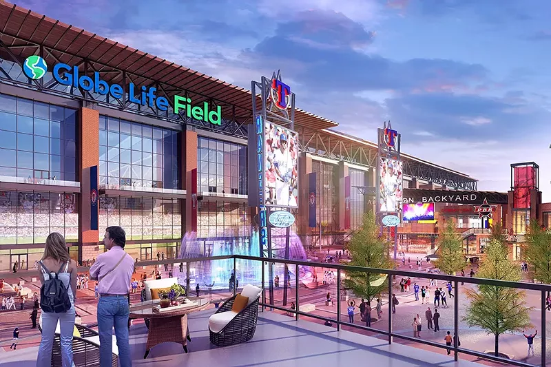 Image: Here's what the new Globe Life Field could look like when the city of Arlington is finished expanding its entertainment district.