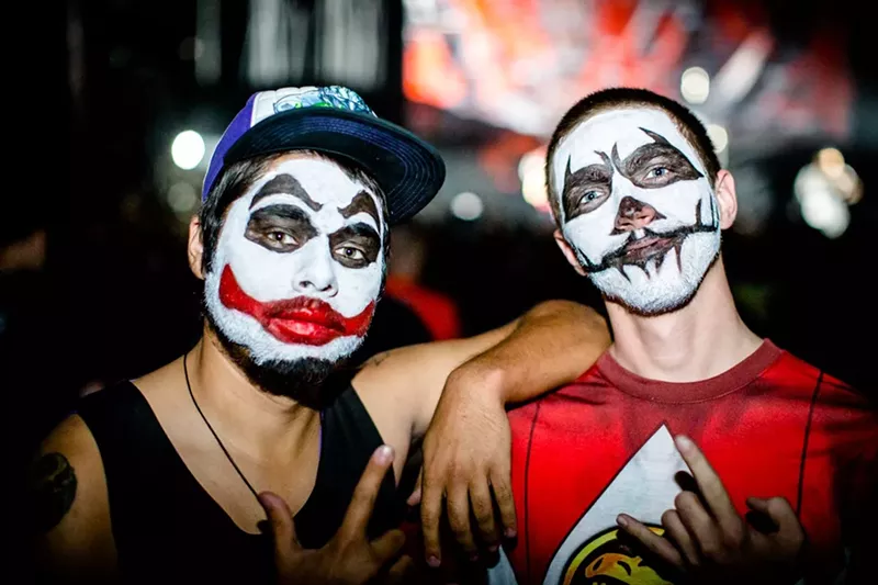 Image: Juggalos and Jugalettes, fans of band Insane Clown Posse, are anti-racism. They should be the clowns we need to combat the Joker's incel idolatry. Two clowns can play that game.