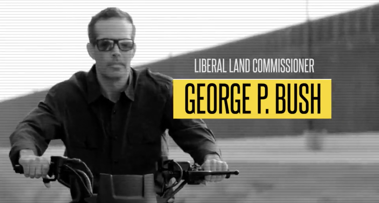 In a new ad, Attorney General Ken Paxton labels opponent George P. Bush as a "liberal."