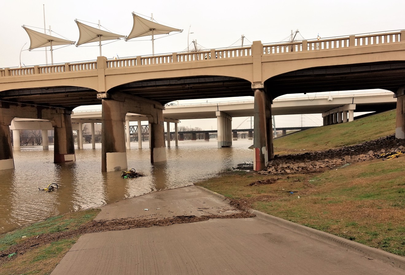 The problem with the Trinity River floodway is that when it rains, a whole lot the floodway floods. Well, actually, that's not a problem, really, because flooding is what floodways are supposed to do. But it's why you don't want to build your house out there.