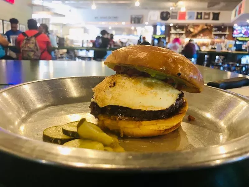 Image: Behold the protein-fueled beauty that is Rodeo Goat's chorizo fusion burger.