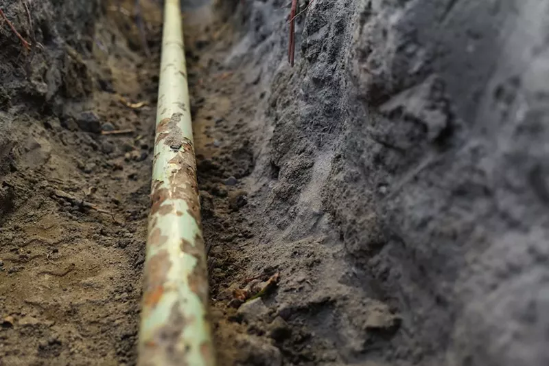 Image: When old steel gas mains rust and spring leaks, gas gets out or water gets in. Neither one is good.