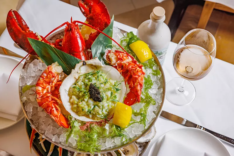 Image: A decadent seafood tower, designed to impress.