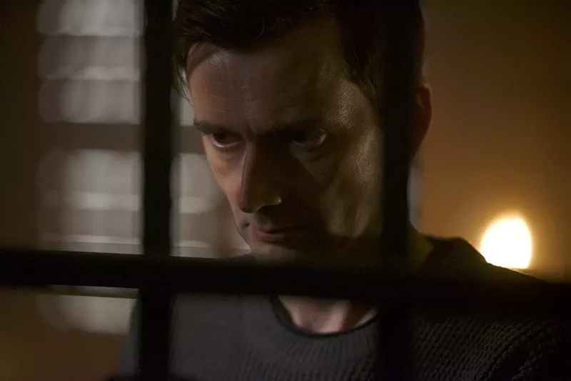 Image: Acclaimed Scottish actor David Tennant, revealing a perfect American accent, plays seething, calculating villain Cale Erendreich in director Dean Devlin's new thriller Bad Samaritan.