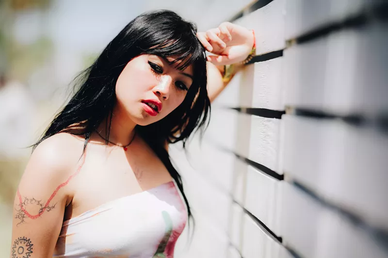 Image: Beabadoobee poses backstage during the Coachella Valley Music And Arts Festival on April 17, 2022 in Indio, California.