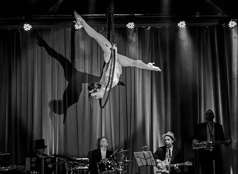 Image: The Lollie Bombs strip down for a circus-themed show at Viva's Lounge on Saturday.