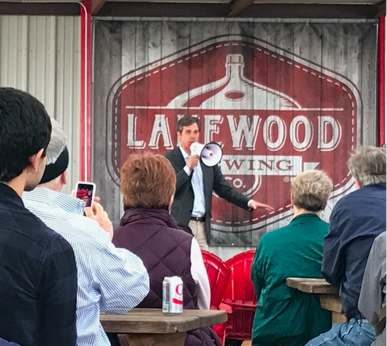 Beto O'Rourke campaigning in Garland this month.