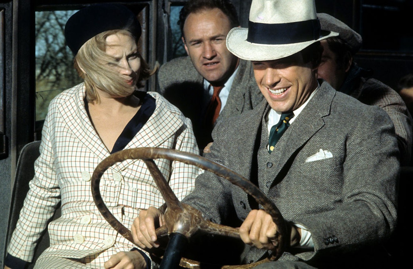 Faye Dunaway, Gene Hackman and Warren Beatty in Bonnie and Clyde, about the infamous Texas outlaws.