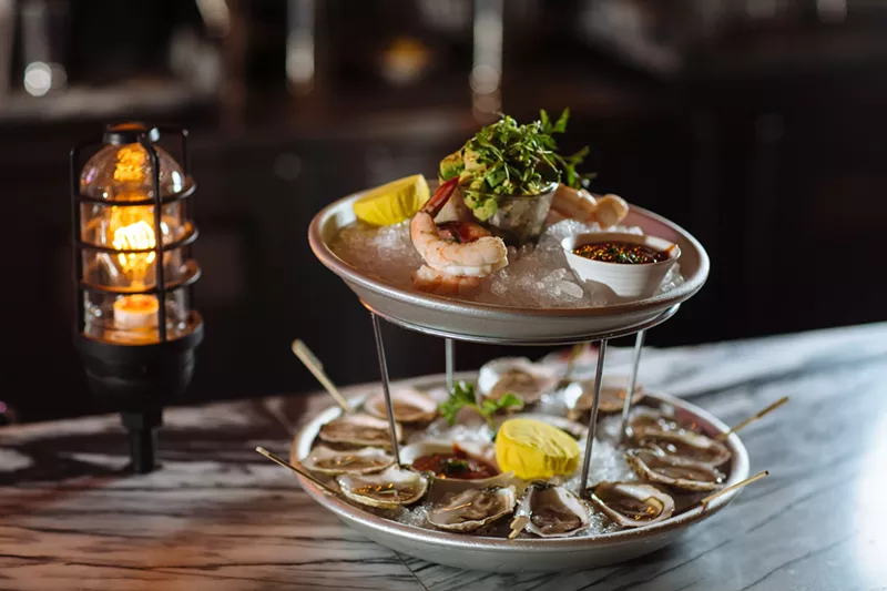 Image: Town Hearth may specialize in high-end steaks cooked over an open flame, but there's also a raw bar with at least six different types of oysters. House-made pasta, prime-cut steaks, fresh seafood — Town Hearth doesn't hold back.