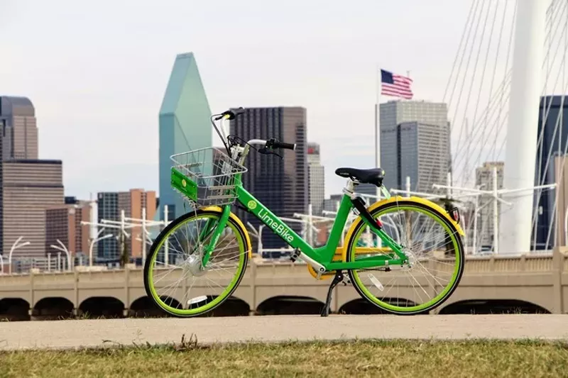 Image: This is what Dallas bike-share companies want you to think about when you think about their bikes.