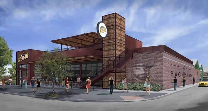 Image: A rendering shows the forthcoming Deep Ellum location of Bottled Blonde, a chain bar and restaurant (listed on Facebook as a bar and dance club) that's come under fire for its business practices in other cities.