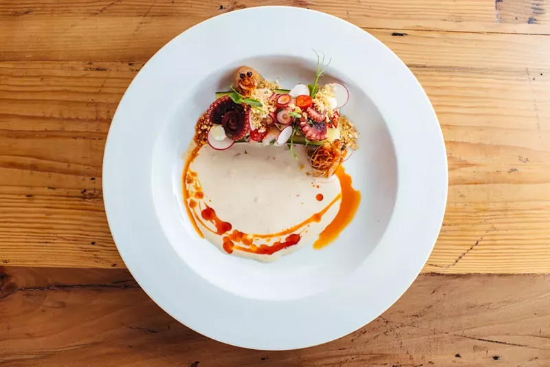 Image: Shrimp and octopus agua chile ceviche at Junction Craft Kitchen, the soon-to-be permanent iteration of chef Josh Harmon's stint at Kitchen LTO.