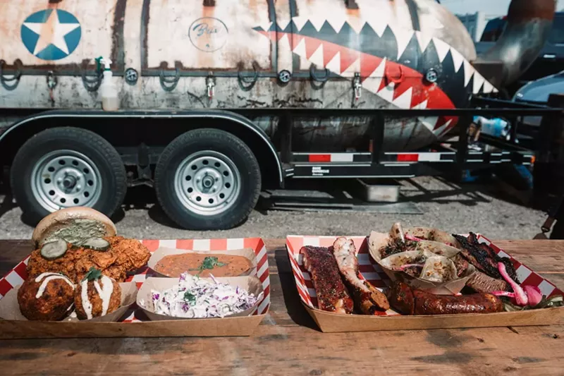 Image: The Tour de Brix, plus a Funkytown Hot Chicken sandwich, from Brix Barbecue in Fort Worth.