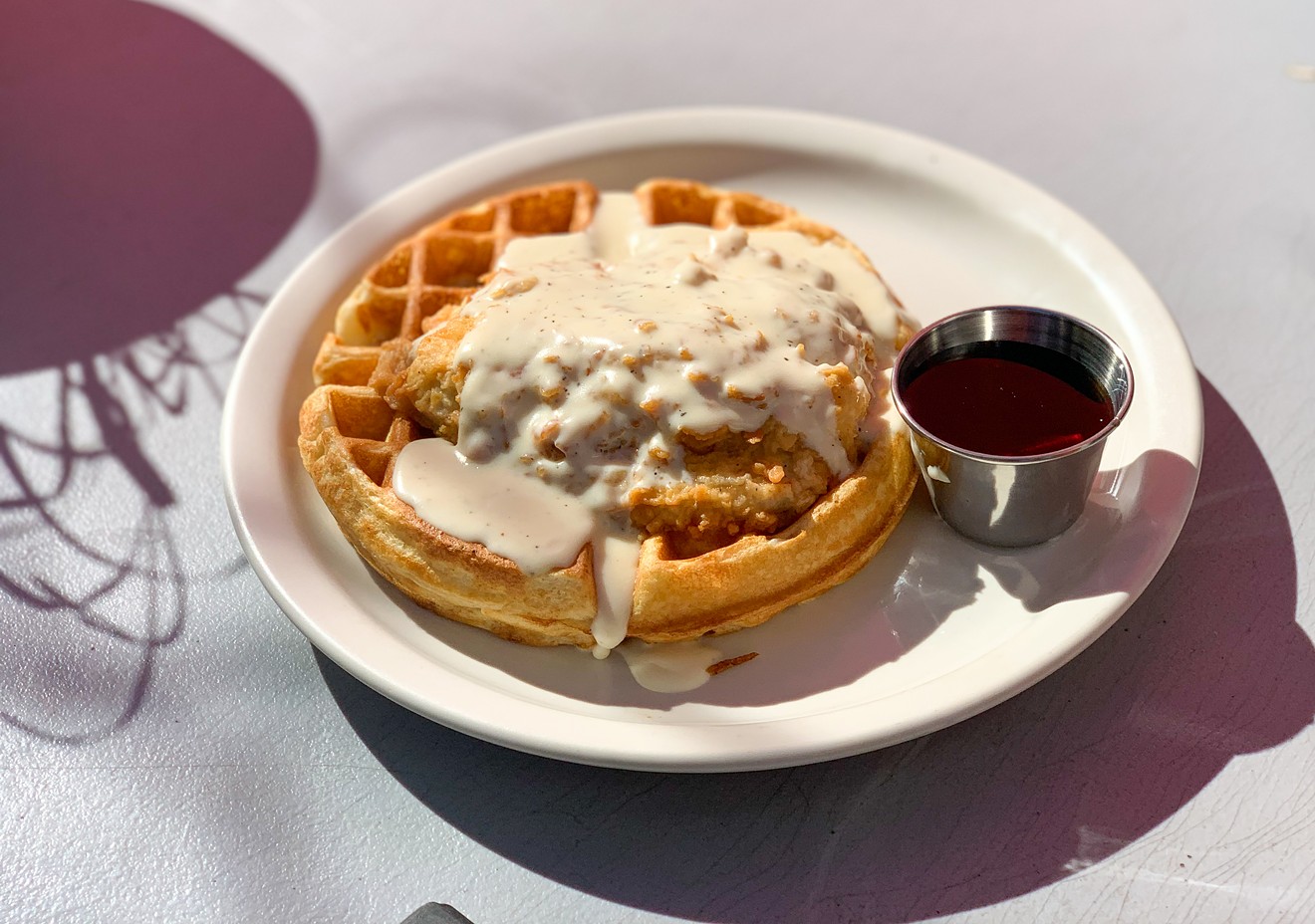 Above-average chicken on a waffle
