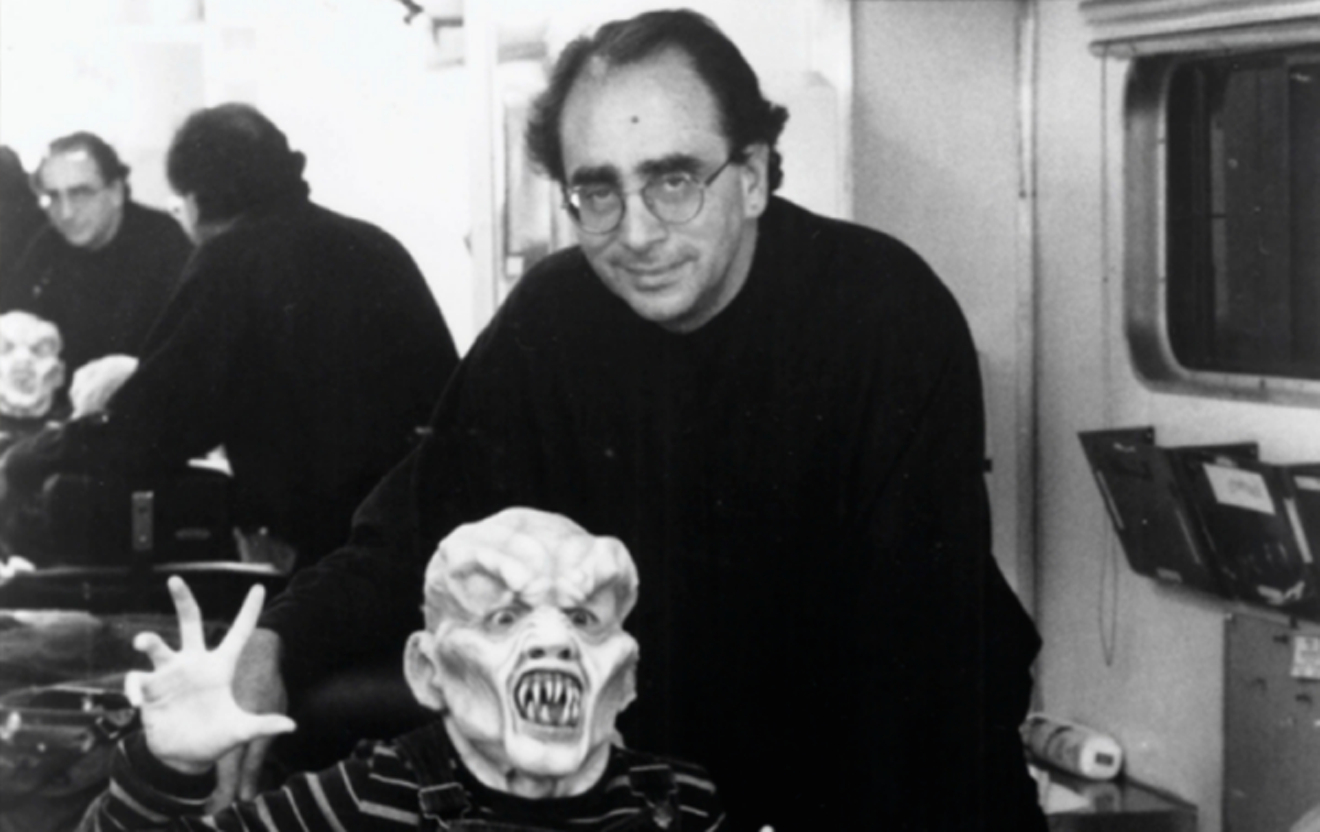 RL Stine with one of his Goosebumps creatures.