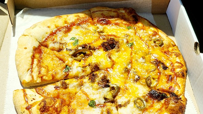 Heavenly Crust's Godspeed brisket pizza