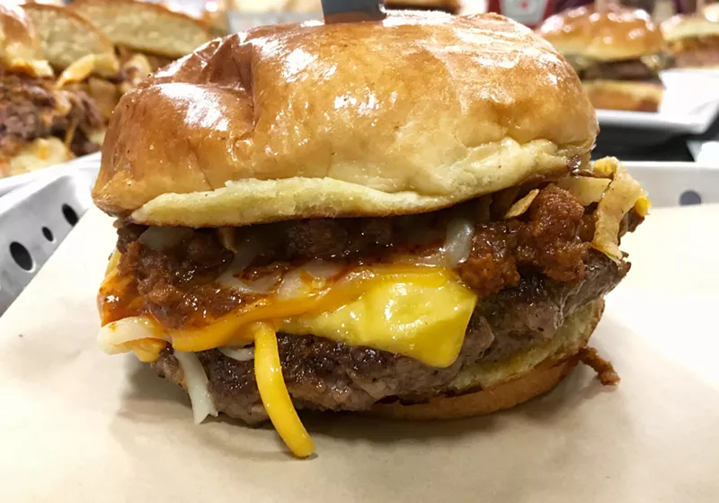 Image: Chili's new Chili's Chili burger features the original 1975 chili recipe — no beans, American cheese, onions and tortilla strips.