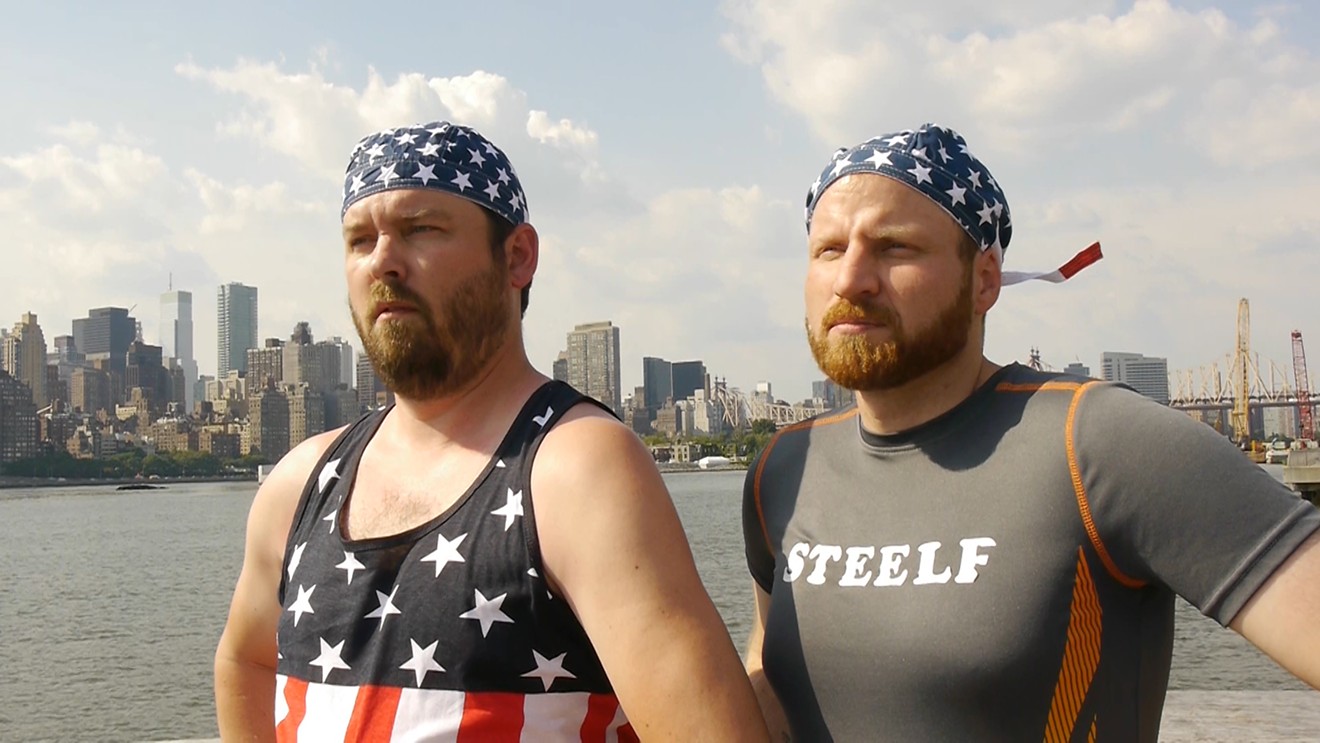Joe Pickett, left, and Nick Prueher, right, are the subjects of a new comedy documentary called Chop & Steele that shows the legal fallout from a series of pranks they played on local morning news shows and the lifelong friendship their comedy and the long-running Found Footage Festival.